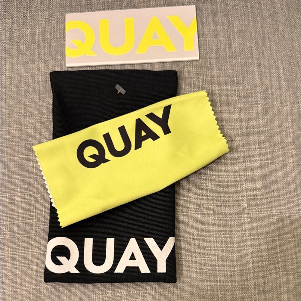 Quay Australia Black Pouch with Yellow Cloth